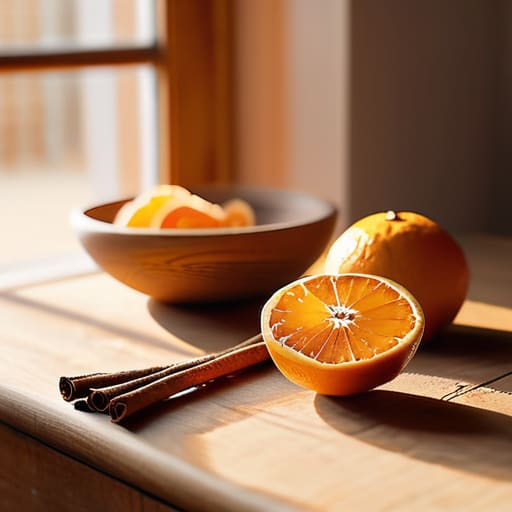 Rustic Dried Citrus Garlands with cinnamon sticks.