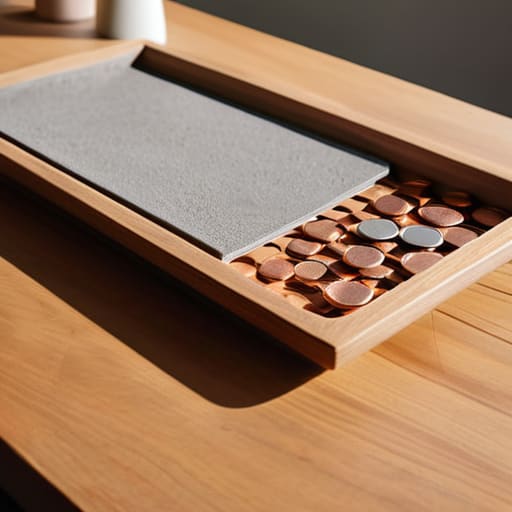 Concrete Minimalist Desk Trays for workspace organization.
