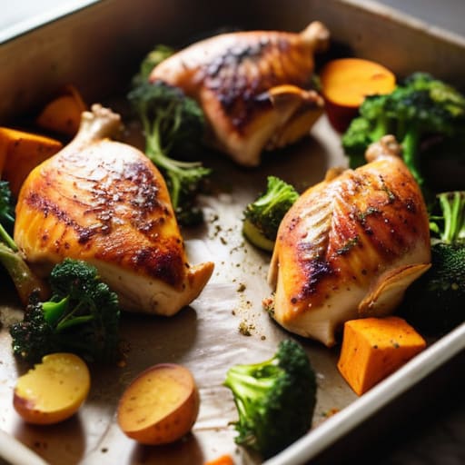 The Sheet Pan Savior: roasted chicken dinner.
