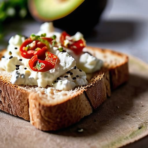 Savory Cottage Cheese Toast on sourdough.