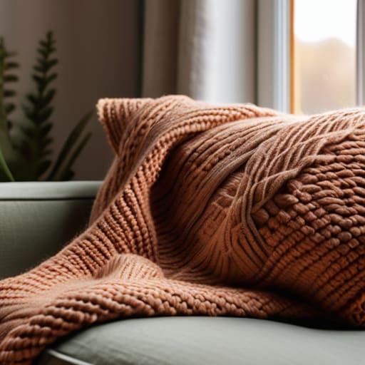 Texture via Thrifted Textiles on couch.