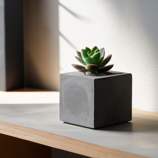 Geometric Brutalist Incense Holders on bookshelf.