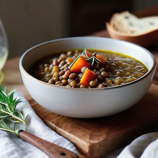 Warm bowl of comforting red lentil stew.