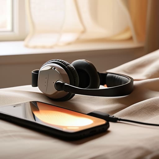 Listening to curated soundscapes for mood regulation.