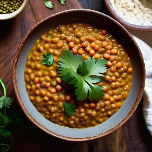 Comforting bowl of thick Red Lentil Dahl.