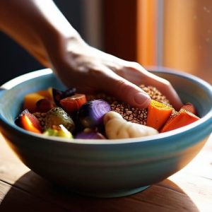 Practicing mindful eating for better digestion.