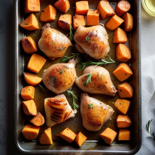 Honey-Mustard Chicken and Sweet Potatoes dish.