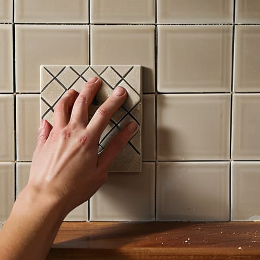 Applying The Final Polish to tile grout.