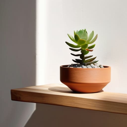 Minimalist floating shelves on a clean wall.